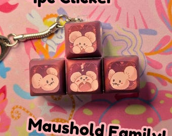 Teclas de clic de Pokémon Maushold (4 unidades)