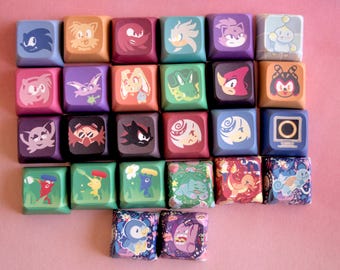 Teclas para teclado de juegos / Sonic, Pokémon y Pikmin / Teclado / Decoración de oficina