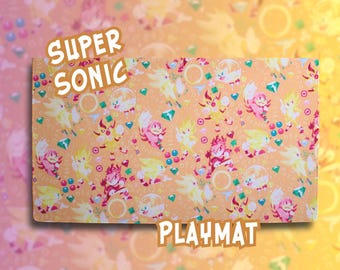 Alfombrilla de ratón/tapete de juego/tapete de escritorio de Super Sonic y sus amigos / SONIC Hedgehog Sega - TCG / Escritorio de oficina