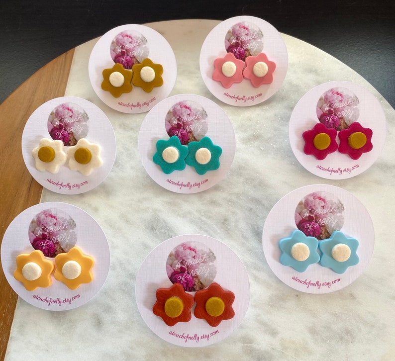 Daisy Earrings Clay Earrings Spring Daisy Clay Stud Earrings Flower Earrings Clay Studs