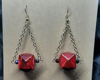 Red Gold Crimson Dangle Earrings Shine Statement Edgy Timeless Femme Love Blood Dainty 57