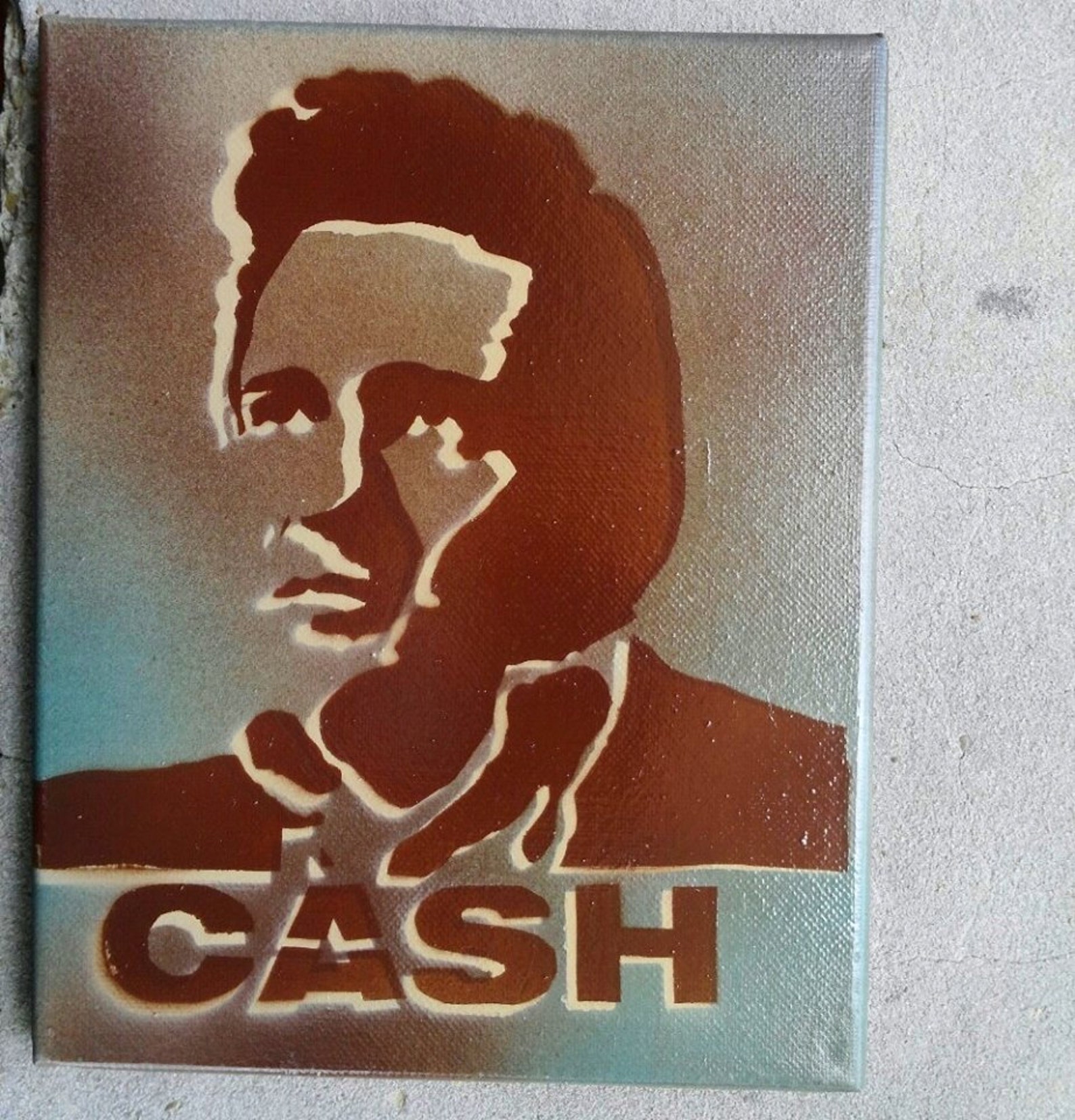 Johnny Cash Stencil Painting Country Singer Art Wall Hanging Etsy