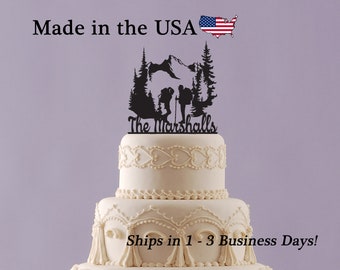 Birthday Made of Wood Wedding Hiking Woman Cake Topper Made in the USA Anniversary| Retirement Free Shipping