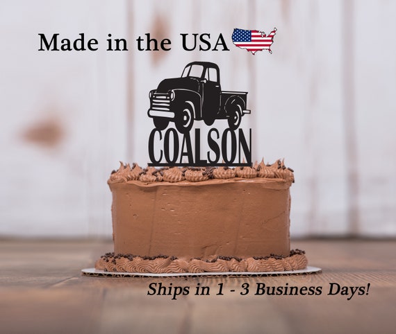 Old Truck Cake Topper Boy Sweet 16 Party Decor Hot Rod Etsy