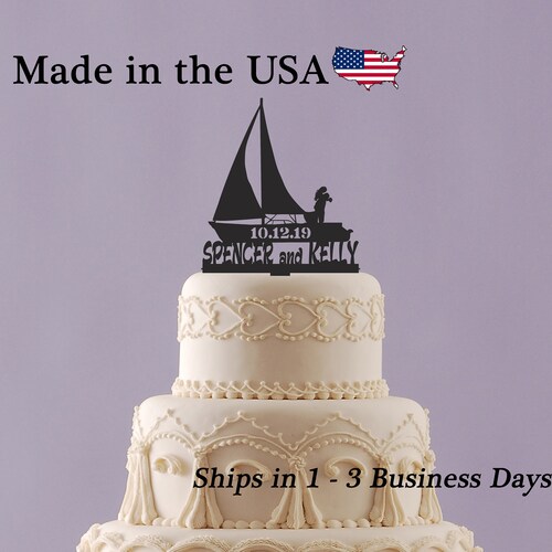 Sailing Wedding Cake Topper Adventure Awaits Sail Across the Etsy