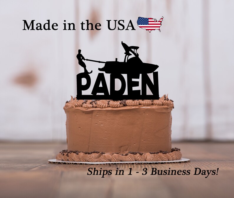 Water Skier Cake Topper Water Skiing Birthday Party Water Etsy