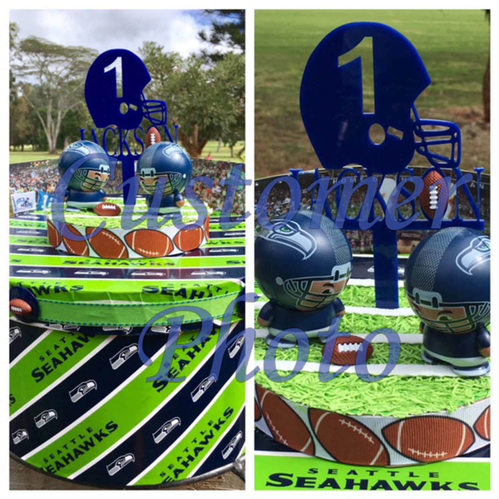 Football Helmet with Number Cake Topper Sports Decor Etsy