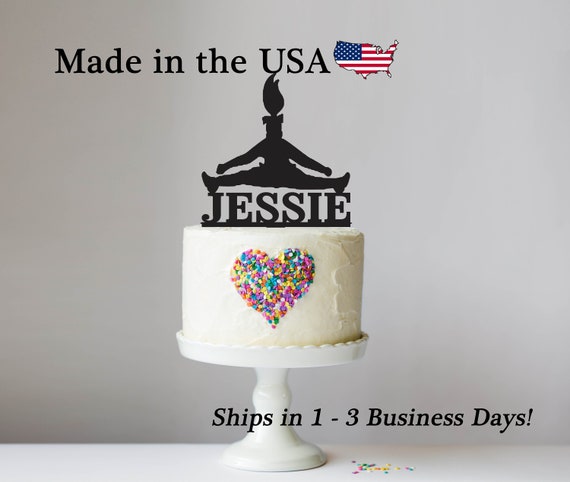 Cheerleading Cake Topper Gymnast Cake Topper Gymnastics Etsy