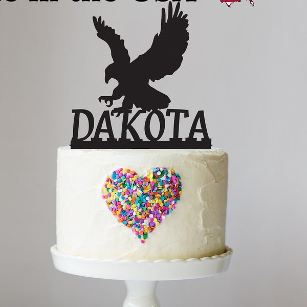 Red Hawk Birthday Cake Topper, Eagle, Bird, Hawk, Happy Birthday, Acrylic, Audubon, Birthday Party, Wildlife, Bird of Prey, LT1319