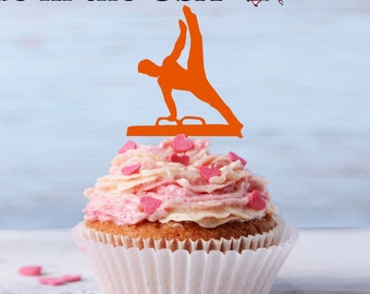 Gymnastics Cupcake Toppers, Acrylic, Gymnast Decor, Birthday Party, Cake Decoration, Boy Gymnast, Gymnastic Cupcake Party Favors, LCT1004