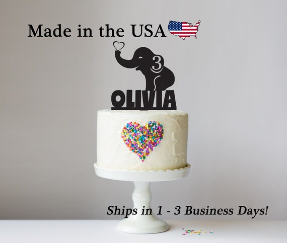 Elephant Cake Topper Birthday Cake Topper Personalized Elephant Elephant Cake Topper Birthday Cake Topper Personalized Elephant