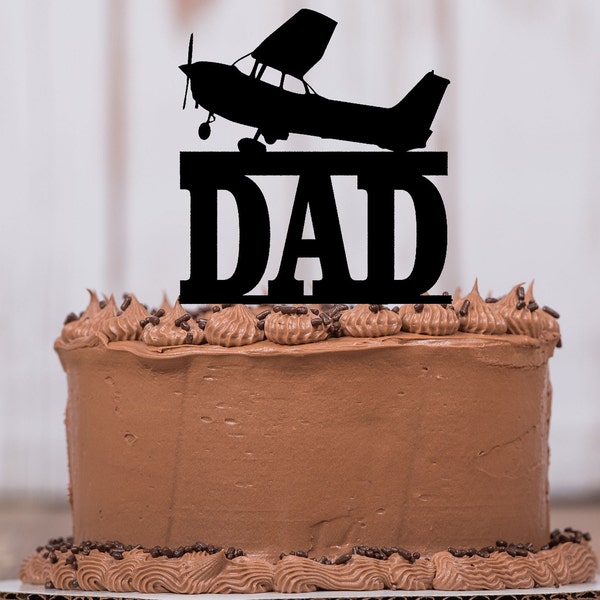 Single Engine Plane Cake Topper, Flying, Dad Birthday , Aviation, Plane, Helicopter Theme Party, Personalize, Party Decor, Keepsake, LT1465