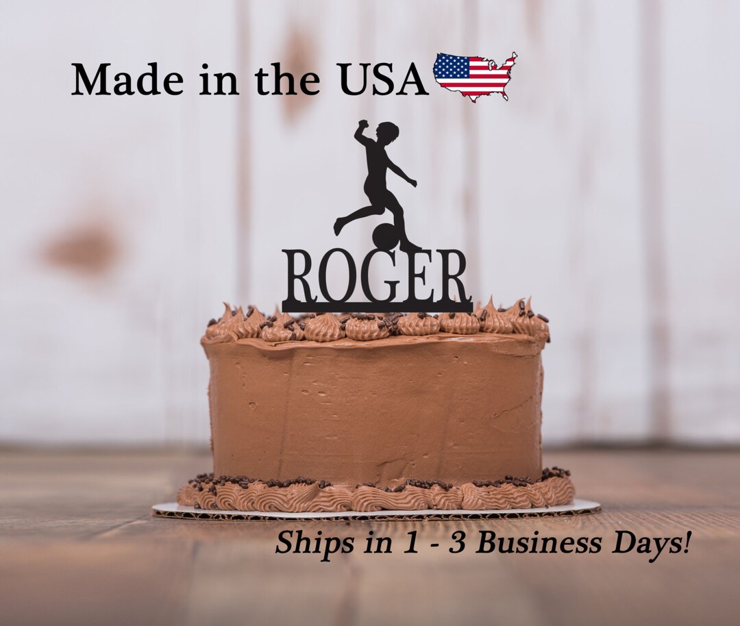 Boy Soccer Player, Cake Topper, Male Player, Personalized Cake Topper ...