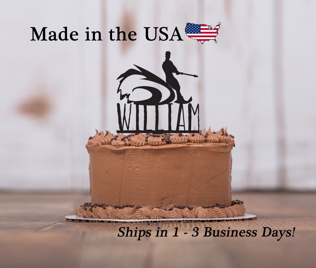 Water Skier Cake Topper Water Skiing Birthday Party Water Etsy