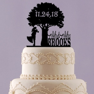 Bride and Groom Cake Topper, Wedding Tree, Outdoor Wedding, Arborist Wedding, Family Tree, Wedding Cake Topper,Wedding Keepsake, LT1298