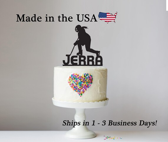 Women S Hockey Cake Topper Ice Hockey Team Woman Playing Etsy