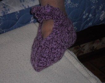 Chaussons adulte de nuit ou soir en acrylique et laine