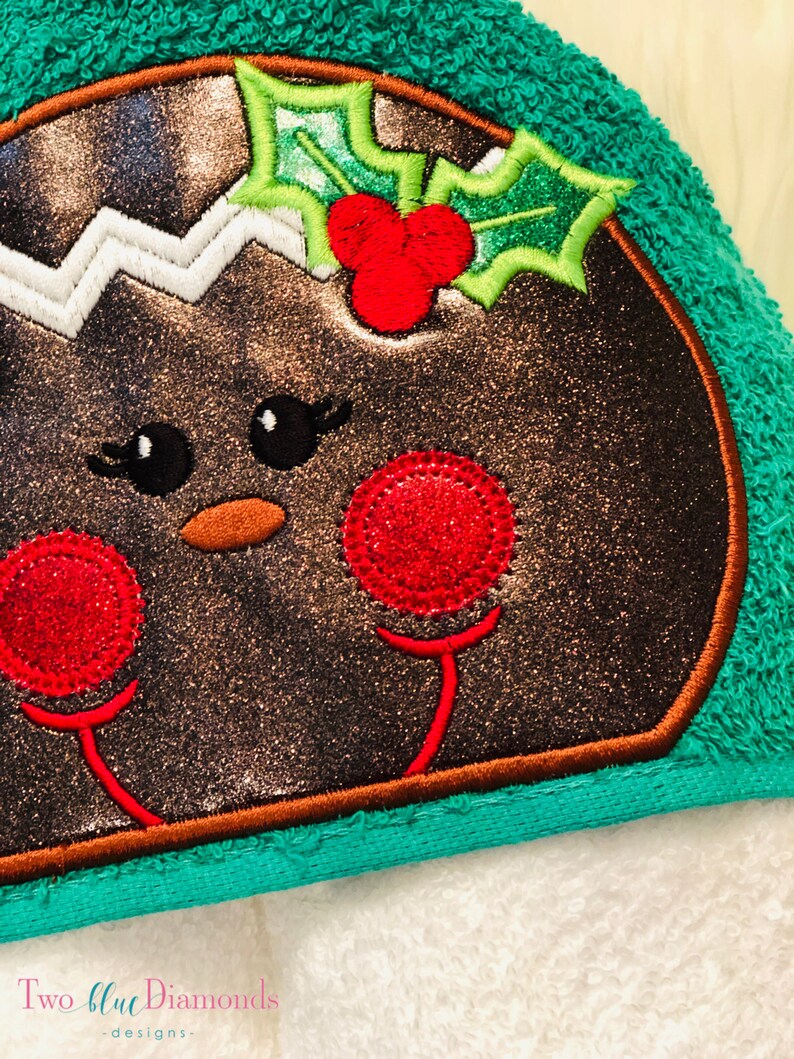 GIngerbread girl Christmas holiday bath hooded towel