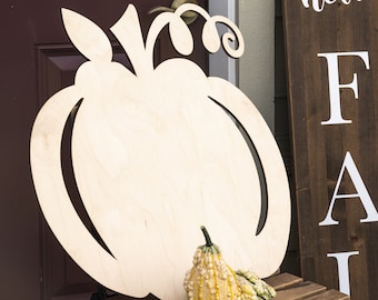 Wooden Pumpkin, Large, Fall Decor, Thanksgiving decoration, Fall Wreath, Door Hanger, DIY