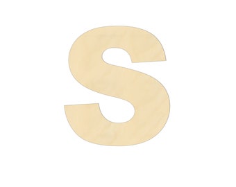 2" - 34" Wooden Letter "S" Nursery, Kids Room,  Wedding Decoration, Gift Tags. Ornaments, DIY, Art, Unfinished Wood, Door Wall Hanger 2553