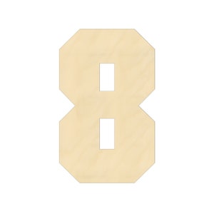 2&quot; - 34&quot; Wooden Number 8, Nursery, Kids Room, Wedding Decoration, Large or Small, Ornaments, DIY, Unfinished Wood, Door Wall Hanger 2081