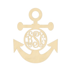 2&quot; - 34&quot; Wooden Anchor, Vine Wood Monogram, Wood Monogram, Room, Wall, Nursery and Wedding Decoration, Door Hanger, Wall Hanging 2336