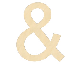 2" - 34" Wooden Ampersand, & Symbol Nursery, Kids Room, Large or Small, Ornaments, DIY, Unfinished Wood, Door Wall Hanger 2561