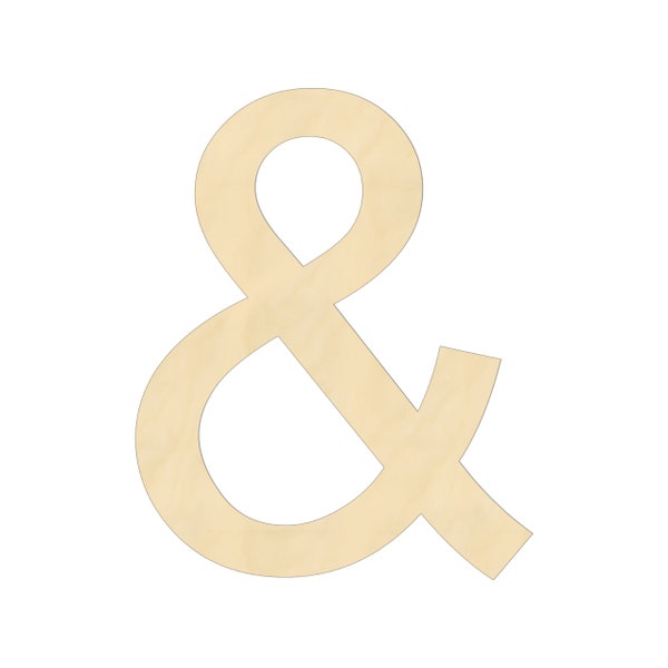 2" - 34" Wooden Ampersand, & Symbol Nursery, Kids Room, Large or Small, Ornaments, DIY, Unfinished Wood, Door Wall Hanger 2561