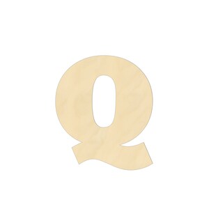 2&quot; - 34&quot; Wooden Letter &quot;Q&quot; Nursery, Kids Room,  Wedding Decoration, Gift Tags. Ornaments, DIY, Art, Unfinished Wood, Door Wall Hanger 2471