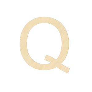2&quot; - 34&quot; Wooden Letter &quot;Q&quot; Nursery, Kids Room,  Wedding Decoration, Gift Tags. Ornaments, DIY, Art, Unfinished Wood, Door Wall Hanger 2394
