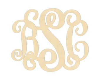 2" - 34" Wooden Monogram, Wood Monogram, Room, Wall, Nursery and Wedding Decoration, Door Hanger, Wall Hanging 2304