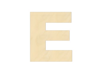 2" - 34" Wooden Letter "E" Nursery, Kids Room,  Wedding Decoration, Gift Tags. Ornaments, DIY, Art, Unfinished Wood, Door Wall Hanger 2539