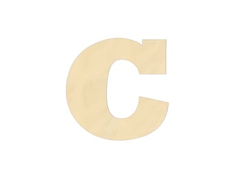 2" - 34" Wooden Letter "C"  Nursery, Kids Room, Wedding Decoration, Gift Tags. Ornaments, DIY, Art, Unfinished Wood, Door Wall Hanger 2458