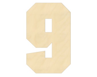 2" - 34" Wooden Number 9, Nursery, Kids Room, Wedding Decoration, Large or Small, Ornaments, DIY, Unfinished Wood, Door Wall Hanger 2082