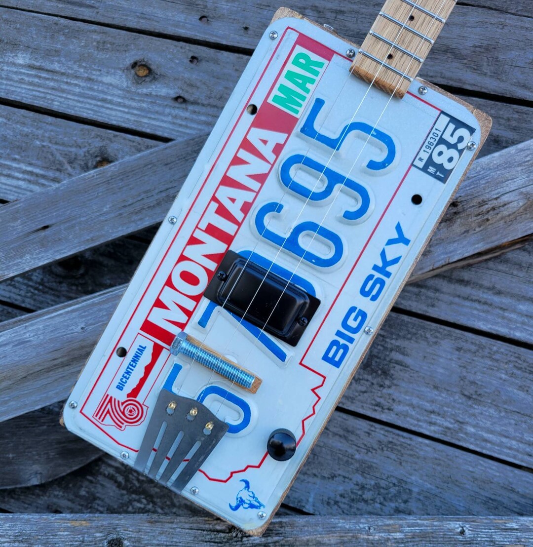 Montana 19761985 License Plate Guitar Etsy