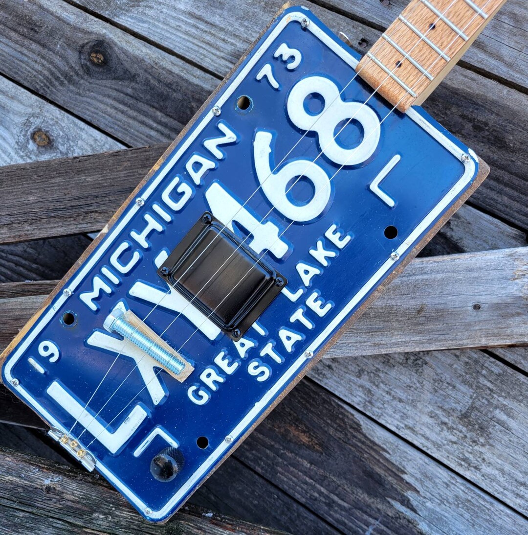 Michigan 1973 License Plate Guitar Etsy
