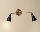 Task Dual Swing Arm Spotlight adjustable swivel wall sconce lamp light mid-century inspired modern fixture