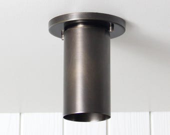 Post Flush Mount - ceiling light fixture brass cylinder mono point lamp minimal flushmount