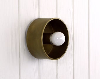 Cask Mini - minimal flush mount brass light fixture ceiling lamp wall sconce flushmount