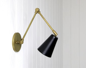 Coast Articulated Wall Sconce - Small - adjustable brass wall lamp light fixture libro custom industrial mid-century inspired swing arm