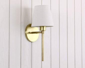 Trek Torch - Shaded - minimal brass wall sconce lamp light contemporary modern fixture