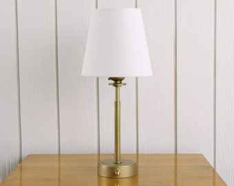 Concord Table Lamp -- traditional minimal linen shade desk task light plug-in fixture
