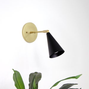 Task Wall Sconce brass adjustable swivel wall mount spotlight lamp light mid-century inspired contemporary custom fixture image 4