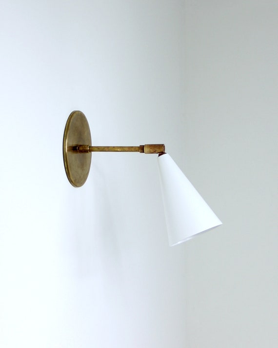 Task Spotlight Medium Brass Adjustable, Swivel Wall Lamp