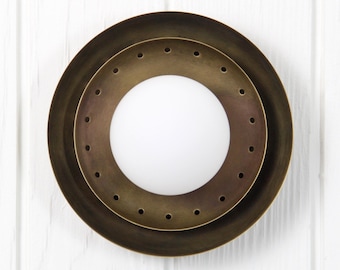 Ixion Flush Mount - perforated brass glass globe light fixture ceiling lamp wall sconce flushmount
