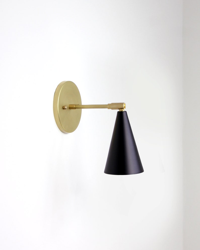 Task Wall Sconce brass adjustable swivel wall mount spotlight lamp light mid-century inspired contemporary custom fixture image 5