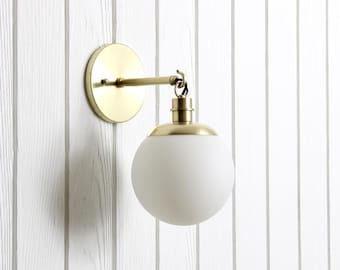 Altair G1 Wall Sconce -- brass glass wall lamp light fixture art deco minimal