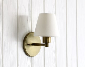 Trek Notch - modern minimalist brass wall sconce lamp light fixture shade