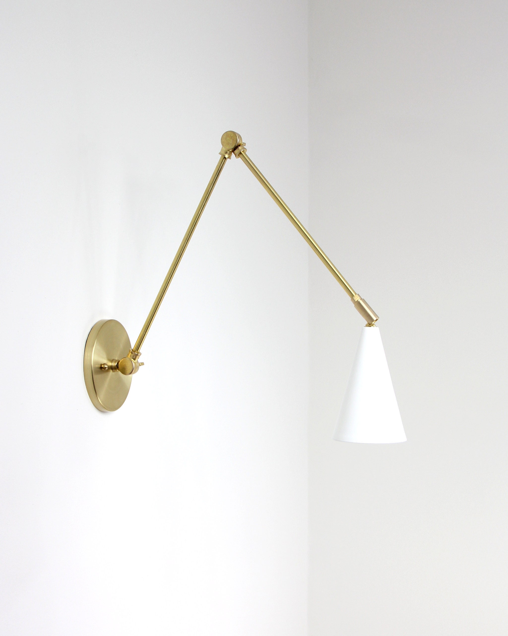 Task Articulated Wall Sconce Brass Adjustable Lamp Light Etsy