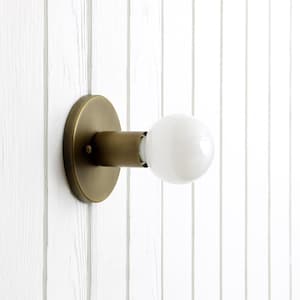 Trek Flush Mount - modern minimal brass flat flushmount wall sconce ceiling fixture light lamp